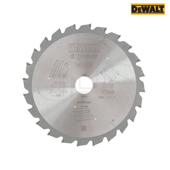 DeWalt Circular Saw Blade 216 x 30mm x 24T Series 60 Fast Rip- DT4310-QZ