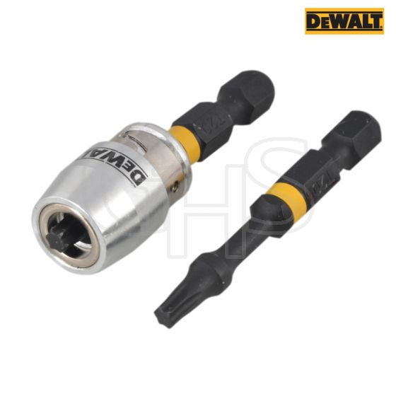 DeWalt Impact Torsion 2 x T20 50mm and Magnetic Screwlock Sleeve- DT70537T-QZ