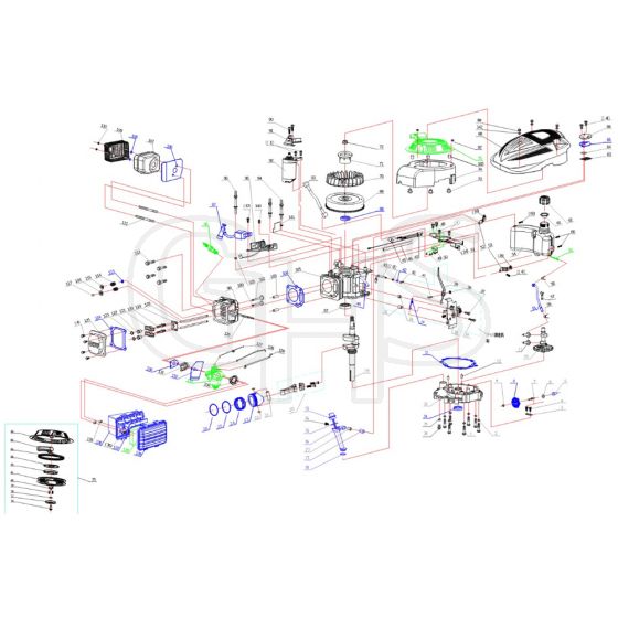 Cobra DG450V E/S - Electric Start Engine Euro V Main Diagram