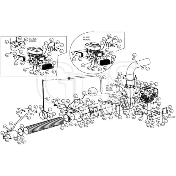 Billy Goat DL1301H - DL Truck Loader Vacuum Main Diagram