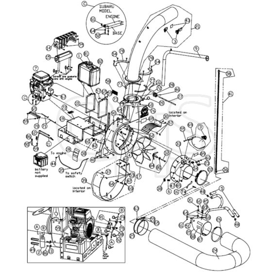 Billy Goat DL2500S - DL Truck Loader Vacuum Main Diagram