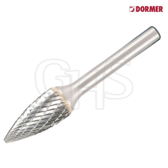 Dormer Solid Carbide Bright Rotary Burr Pointed Tree 12.7mm x 6mm - P81312.7X6.0