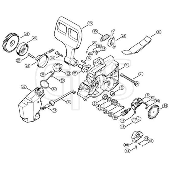 Genuine Stihl E20 C / C - Oil pump, Chain brake