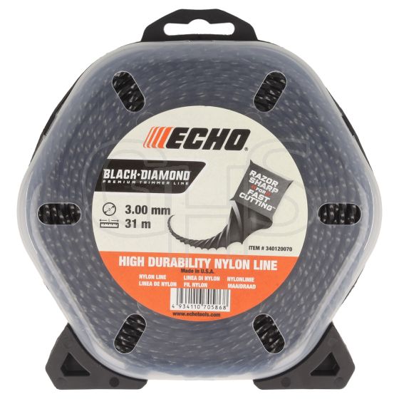 Genuine Echo Black Diamond 3.0mm x 31m Strimmer Line - 340120070 (Twisted Square)