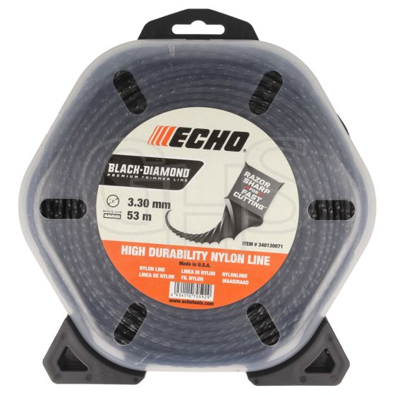 Genuine Echo Black Diamond 3.3mm x 53m Strimmer Line - 340130071 (Twisted Square)