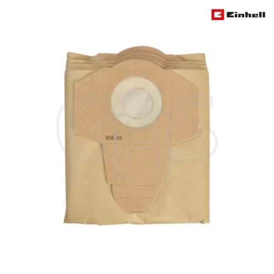 Einhell Dust Bags For INOX 1250 Vacuum Pack of 5 ΓÇô 23.511.52