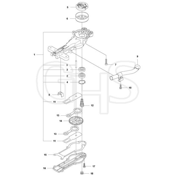 McCulloch ErgoLite 6028 - Clutch & Gearbox Parts Diagram