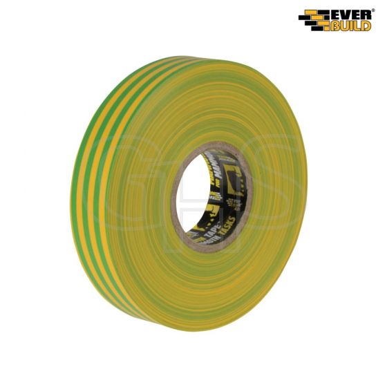 Everbuild Electrical Insulation Tape Yellow/Green 19mm x 33m - 2ELECYELGRN