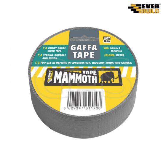 Everbuild Gaffa Tape Silver 50mm x 45m - 2VGAFFSV45