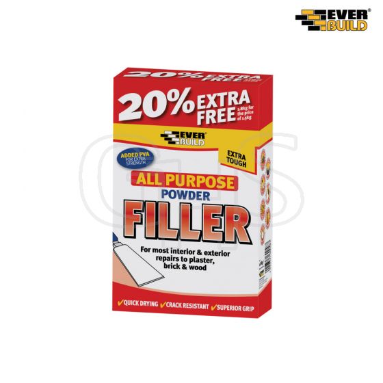Everbuild All Purpose Powder Filler 1.5kg + 20% Free - FILL15