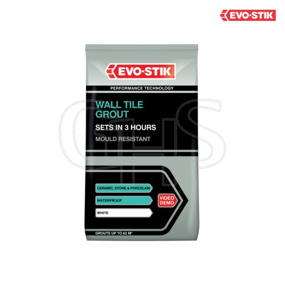 Evo-Stik Tile A Wall Fast Set Grout White 500g - 30812722
