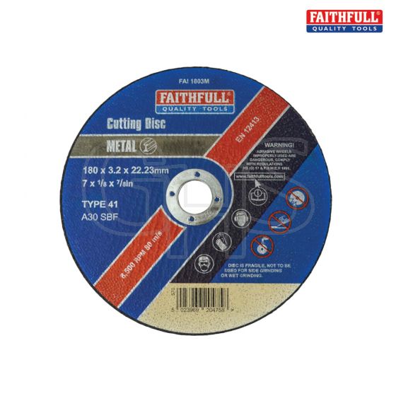 Cut Off Disc for Metal 180 x 3.2 x 22mm