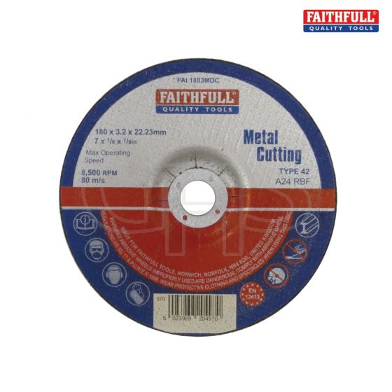 Cut Off Disc for Metal Depressed Centre 180 x 3.2 x 22mm