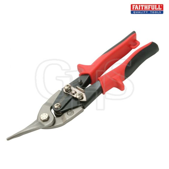Faithfull Red Compound Aviation Snips Left Cut 250mm - ATS-L
