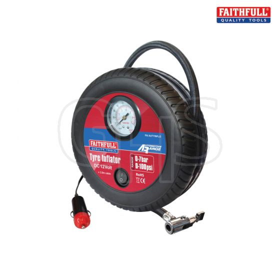 Faithfull Tyre Inflator 12v Low Volume - TLG015