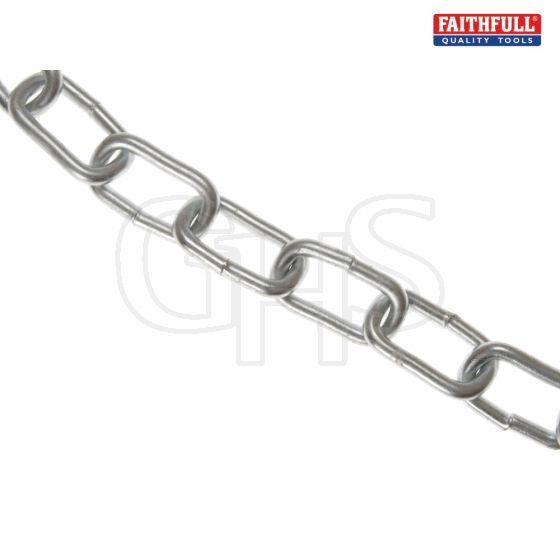 Faithfull Zinc Plated Chain 5mm x 10m Box - Max Load 160kg - 19344Z