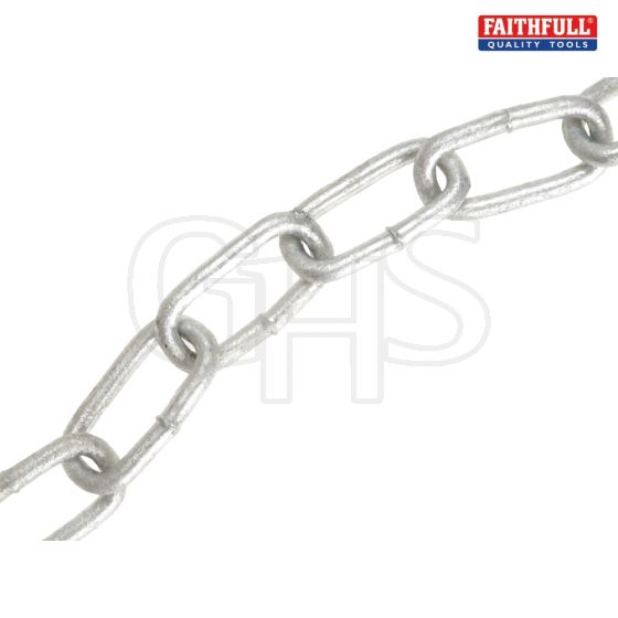 Faithfull Galvanised Chain Link 4 x 26mm x 30m Reel - Max Load 120kg - 19334G