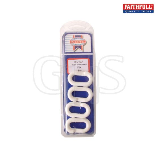 Faithfull Plastic Joining Links 8mm White (Pack of 4) - 35408WG