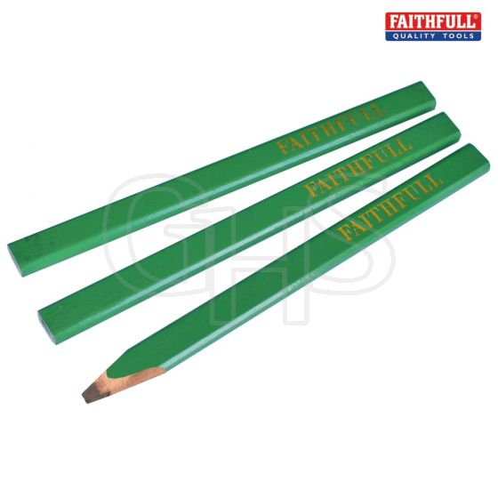 Carpenters Pencils - Green / Hard (Pack of 3)