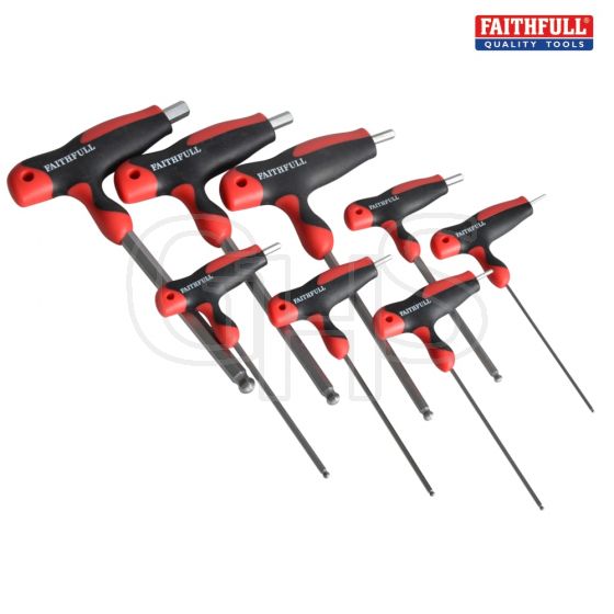 T Handle Ball Ended Hex Key Set of 8
