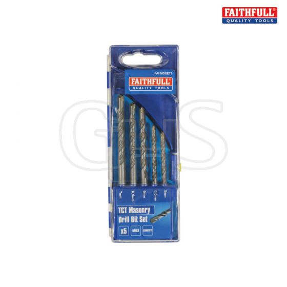 Standard Masonry Drill Set of 5 5-7mm