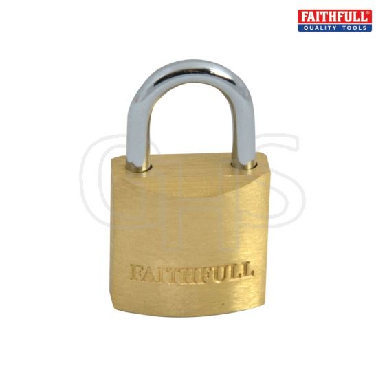 Faithfull Brass Padlock 20mm 3 Keys - BC7520