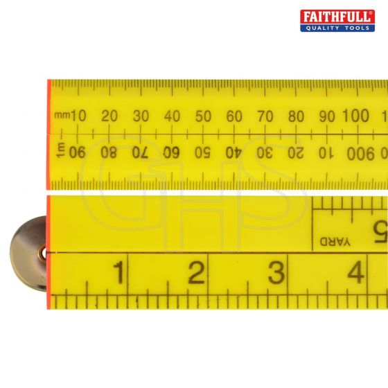 Folding Rule Yellow ABS Plastic 1m / 39in