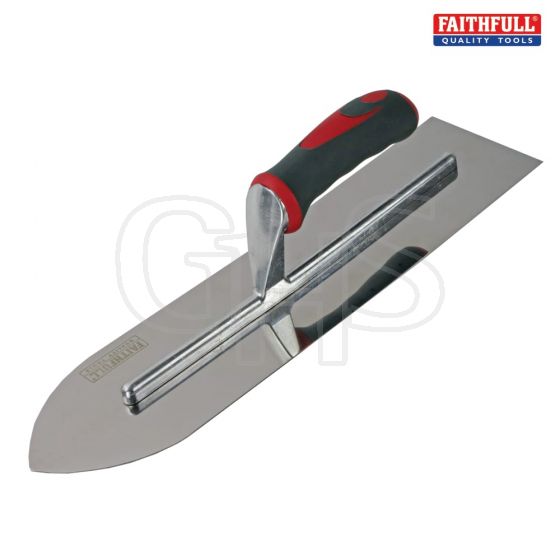 Flooring Trowel Stainless Steel Soft-Grip Handle 16in x 4in