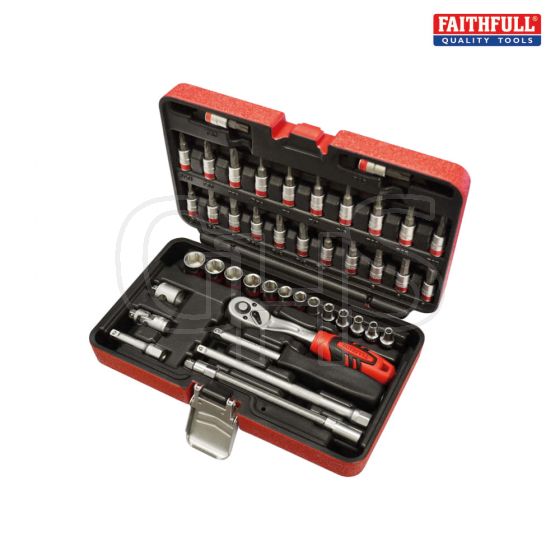 Faithfull Socket Set of 43 Metric 1/4in Square Drive - FTC141007003