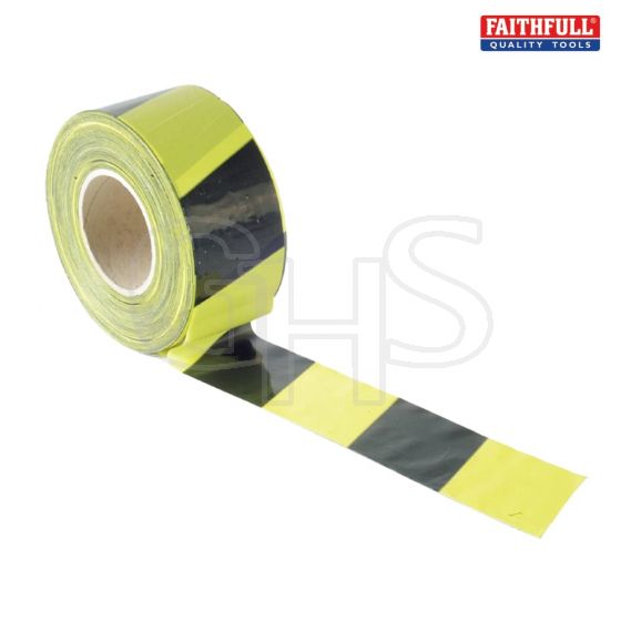 Barrier Tape 70mm x 500m Black & Yellow