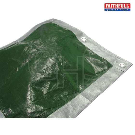 Tarpaulin Green/ Silver Heavy-Duty 5.4 x 5.4m (18 x 18ft)