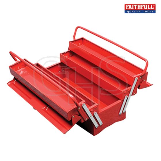 Faithfull Metal Cantilever Toolbox - 5 Tray 49cm (19in) - TBC122B