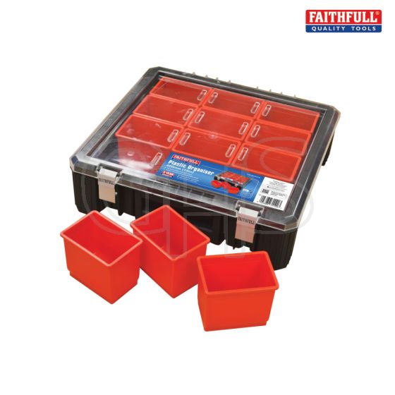 Faithfull Plastic Organiser 12 Tray 15in - PATROL H.D400