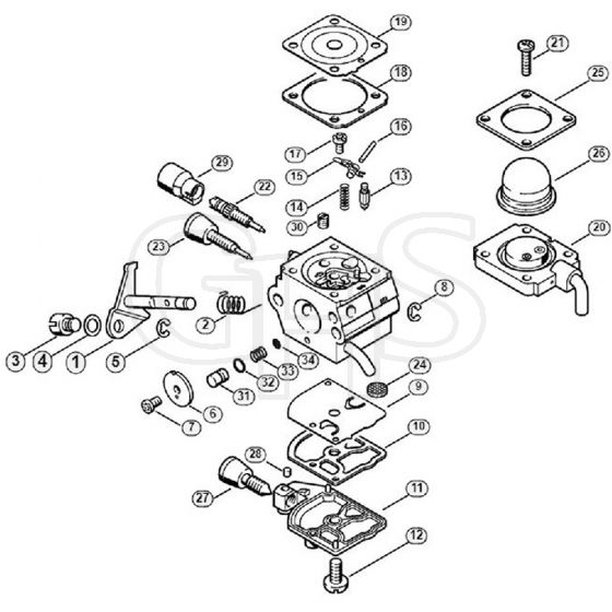 Genuine Stihl FC55 / J - Carburetor C1Q-S71 (25.2004)