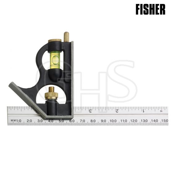 Fisher F411ME Combination Square with Aluminium Blade 150mm (6in) - F411ME