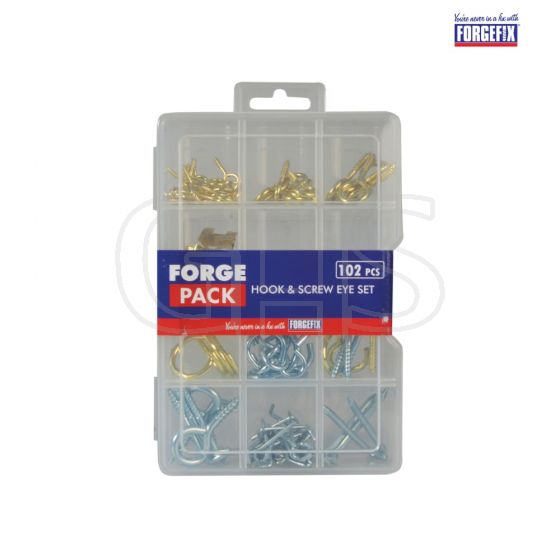 Forgefix Hook & Screw Eye Kit Forge Pack 102 Pieces - FPHESET