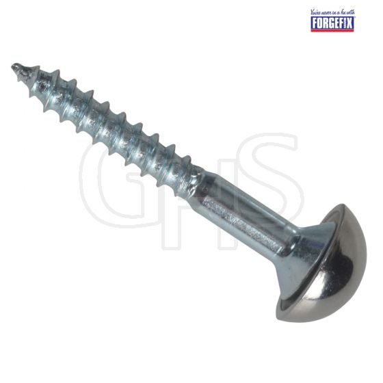 Forgefix Mirror Screw Chrome Domed Top Slotted ZP 1.1/2in x 8 Forge Pack 8 - FPMS1128