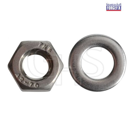 Forgefix Hexagonal Nuts & Washers A2 Stainless Steel M6 Forge Pack 20 - FPNUT6SS