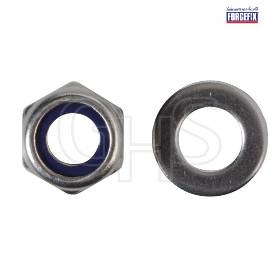 Forgefix Nyloc Nuts & Washers A2 Stainless Steel M10 Forge Pack 8 - FPNYLOC10SS