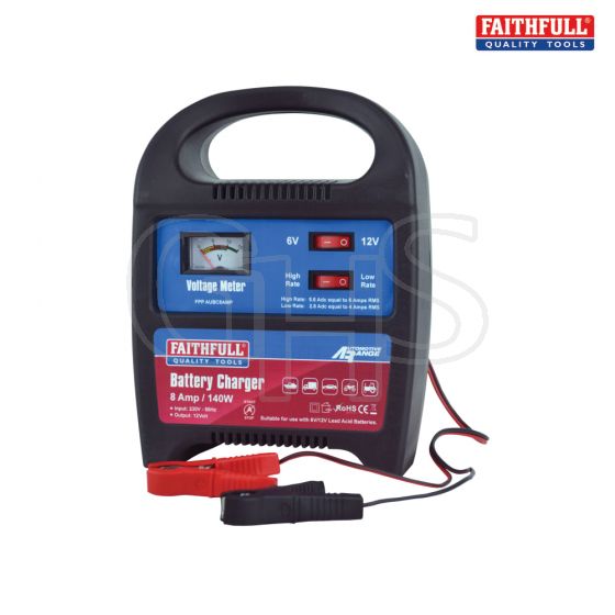 Faithfull Battery Charger 9-112ah 8 Amp 240 Volt - XHBC08A