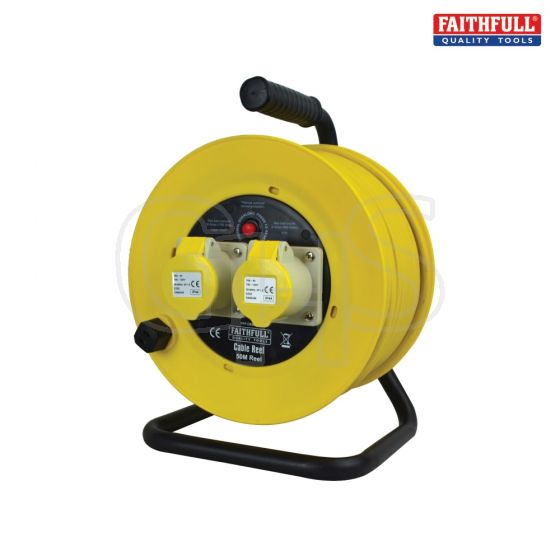 Faithfull Cable Reel 50 Metre 16amp 1.5mm Cable 110 Volt - CR5016-TB