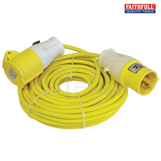 Faithfull Trailing Lead 14 Metre 1750W 16 Amp 1.5mm Cable 110 Volt - 10801