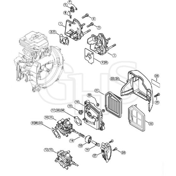 Genuine Stihl FS260 / E - Spacer flange, Air filter