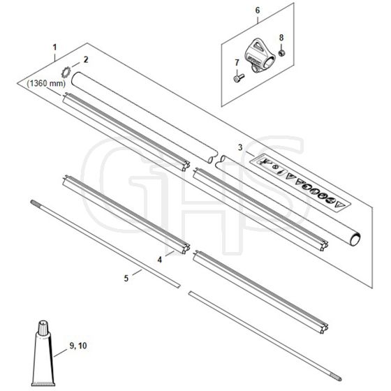 Stihl FS261 C-E - Drive Tube Assembly - Parts Diagram