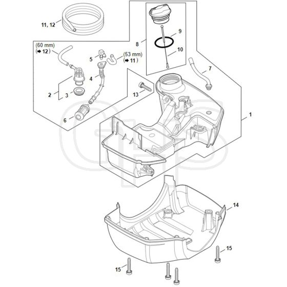 Stihl FS361.0 C-EM - Fuel Tank - Parts Diagram