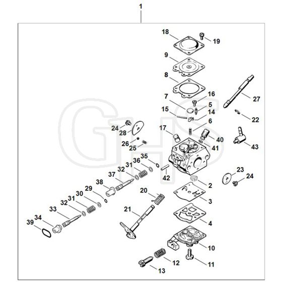 Stihl FS36R - Carburetor Wt-327 - Parts Diagram