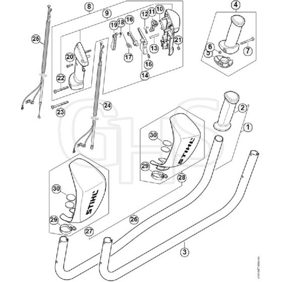 Genuine Stihl FS410 C-E / N - Bike handle