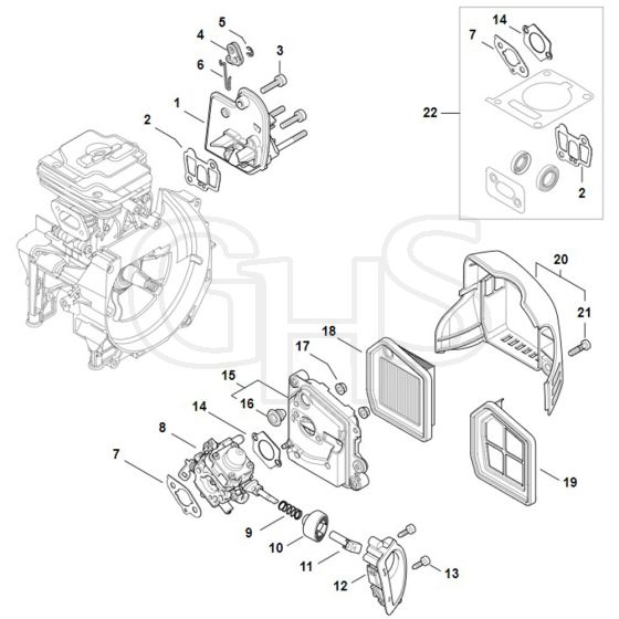 Stihl FS411.0 C-EM - Spacer Flange, Air Filter - Parts Diagram