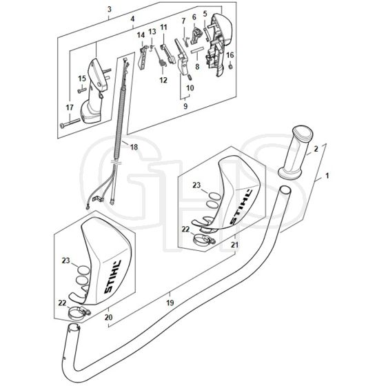 Stihl FS411 C-EM - Bike Handle - Parts Diagram