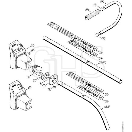 Genuine Stihl FS44 / J - Drive Tube Assembly FS 40, FS 44 (17.94)